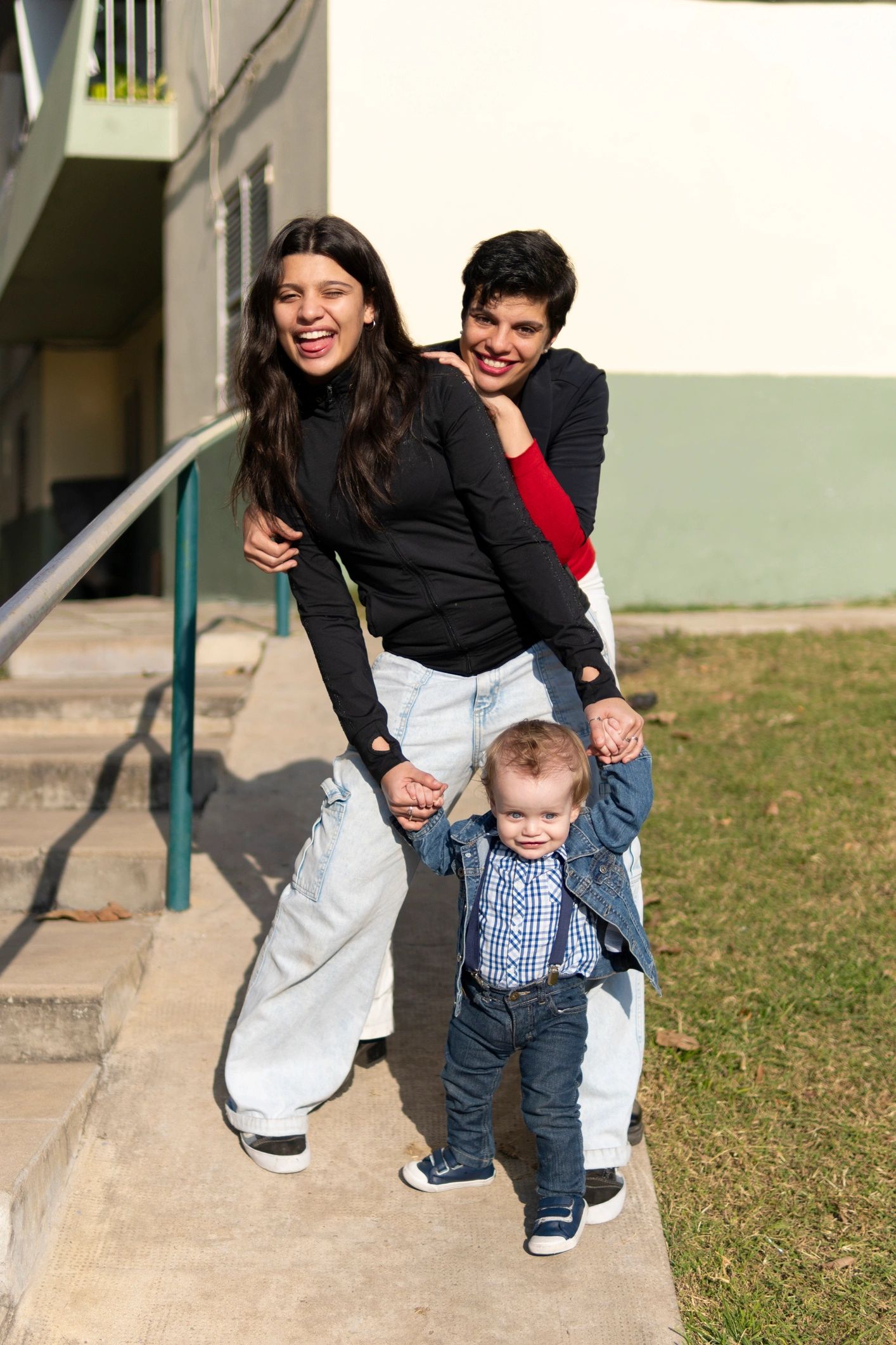 Baby with family in a park